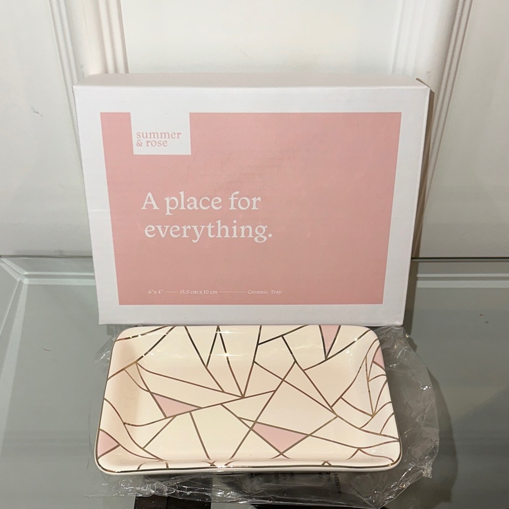 Summer & Rose Abstract Pink and Cream Tray